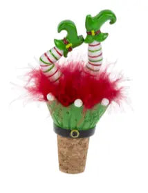 Wiggle Legs Holiday Bottle Stoppers Seasonal & Holiday Decorations Green Elf 12033584