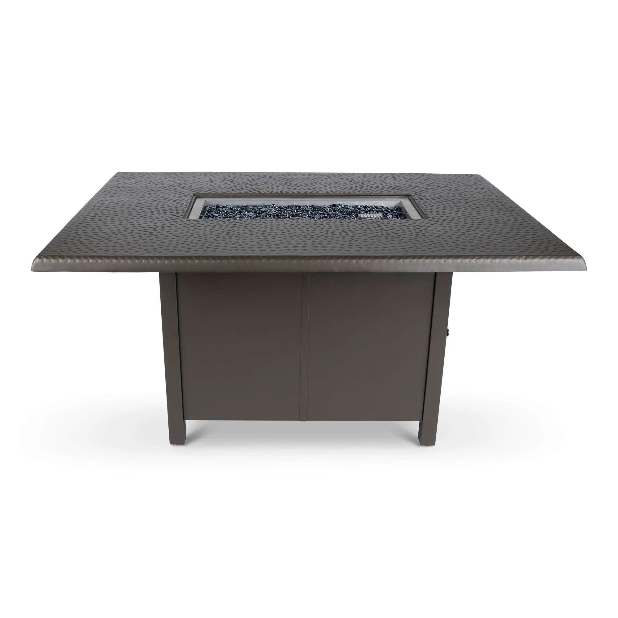 Woodard 42" x 60" Dining Fire Table with Hammered Top in Aztec Bronze Fireplaces 12037579