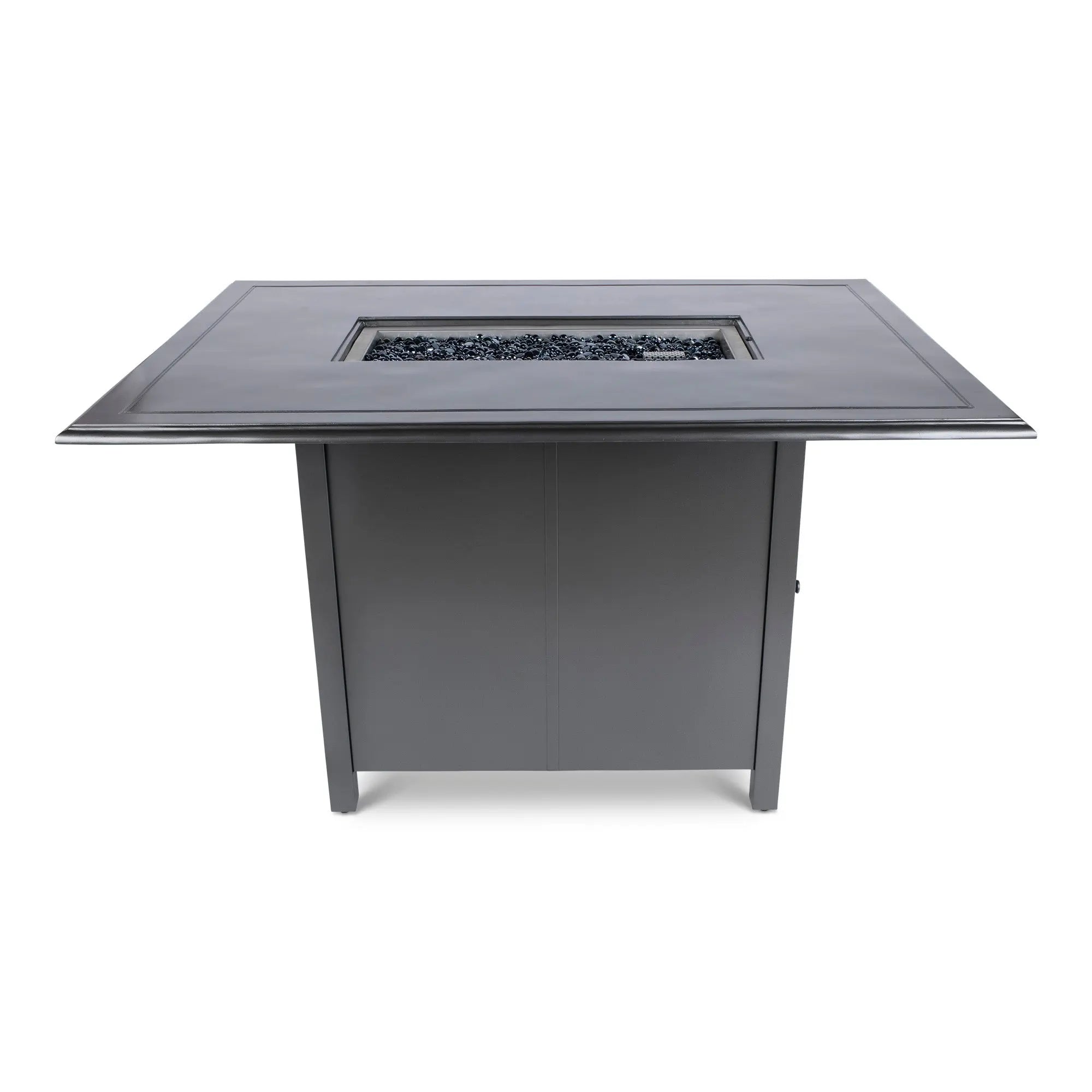 Woodard 42" x 60" Solid Cast with Bead Edge Counter Height Fire Table in Pewter 12037587