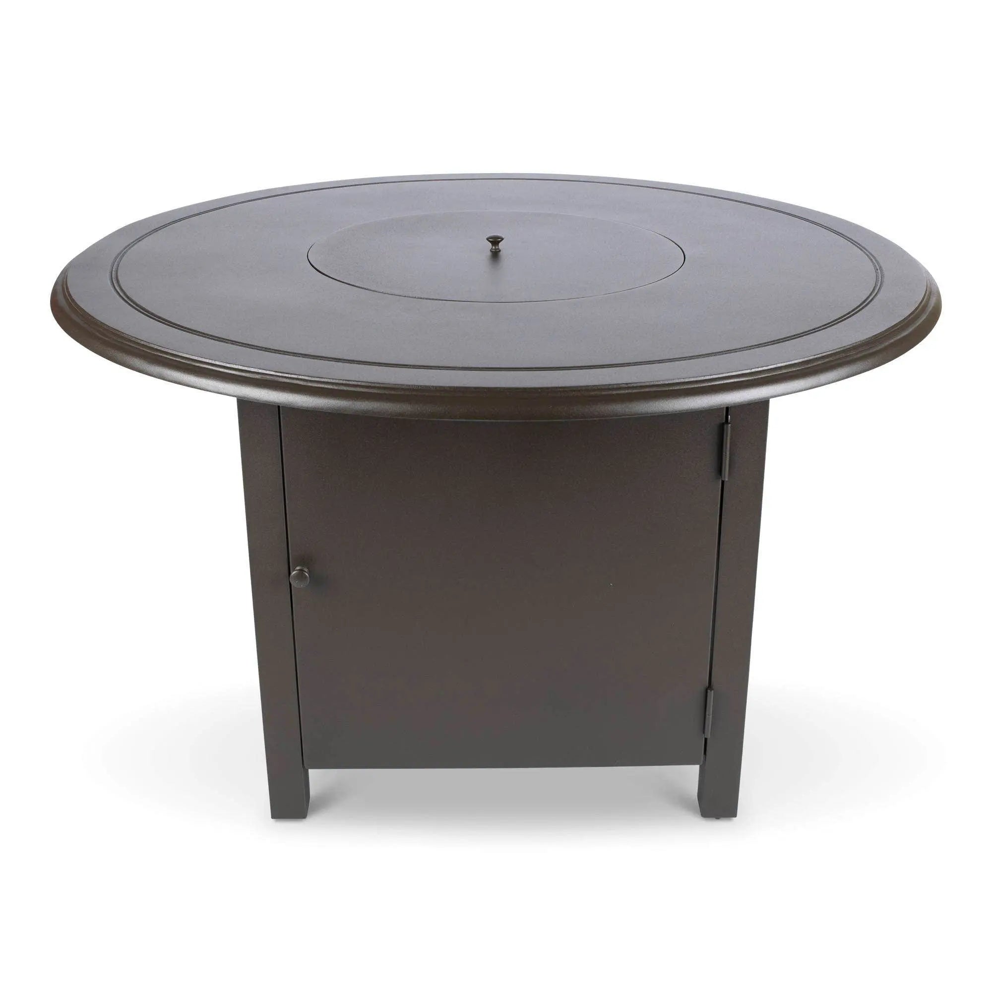 Woodard 48" Round Solid Cast with Beaded Edge Dining Fire Table in Aztec Bronze 12037557