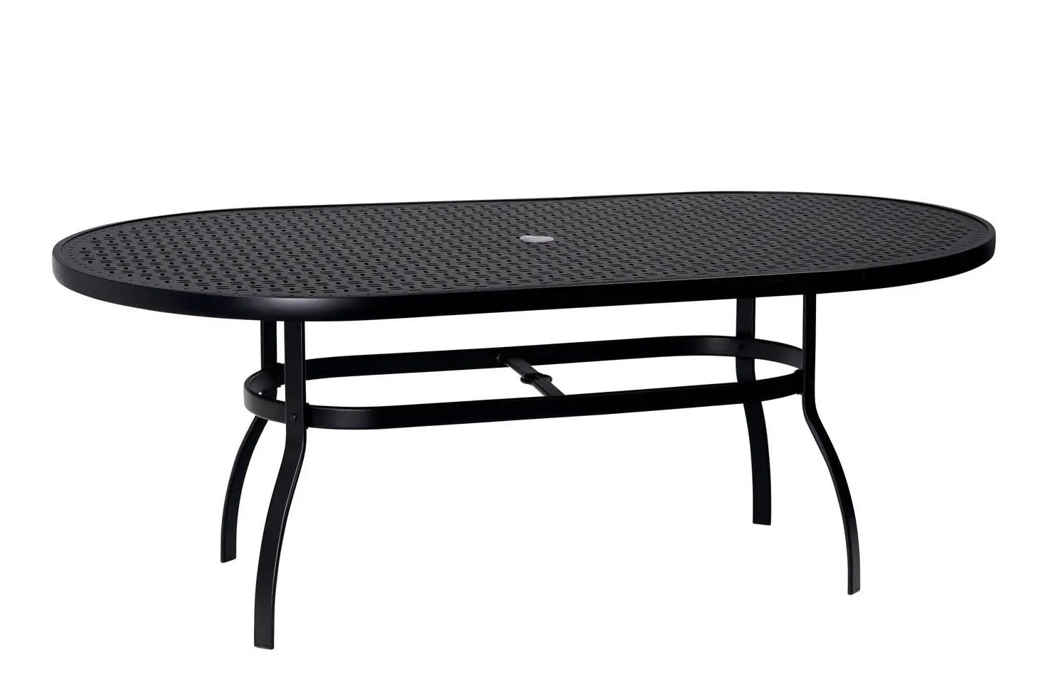 Woodard Deluxe Complete 42x72 Oval Dining Table with Lattice Top in Twilight Finish 12039016