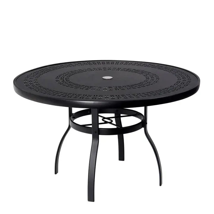 Woodard Deluxe Complete 48in Round Dining Table with Trellis Top in Aztec Bronze Finish 12038980