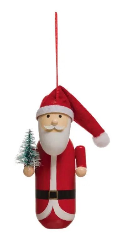 Wooden Mr. and Mrs. Claus Ornaments Holiday Ornaments Santa Claus 12039765