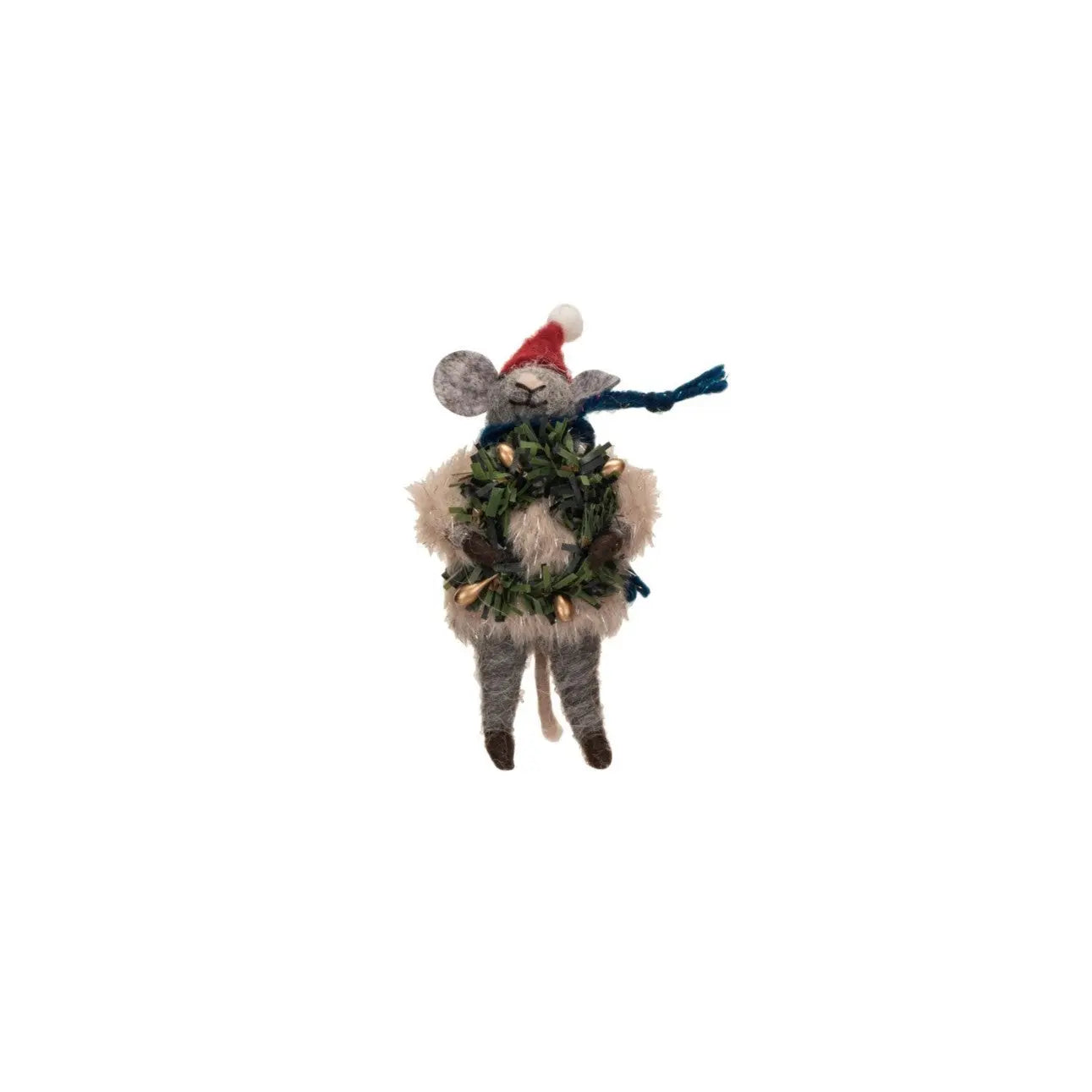 Wool Felt Mouse with Faux Fur Sweater Ornaments Holiday Ornaments Style 1 12044783