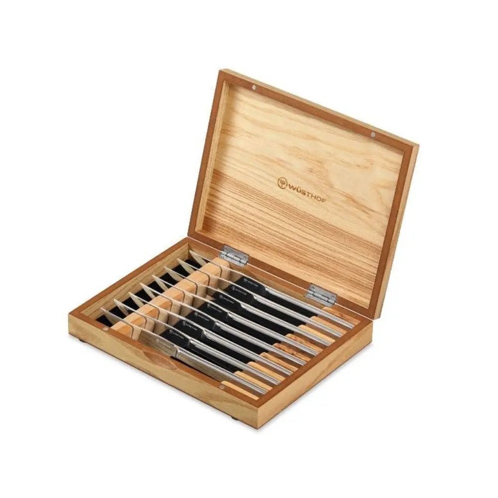 Wusthof 8-piece Stainless Mignon Steak Knife Set with Olivewood Chest Kitchen Utensil Sets 12040503