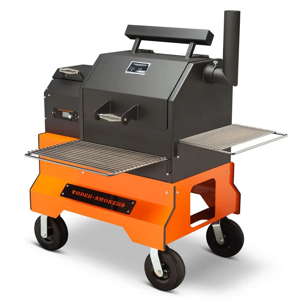 Yoder Smokers YS480s Pellet Grill on Competition Cart with Storage Drawer Outdoor Grill Orange / Wire Shelves / 8" 12045907