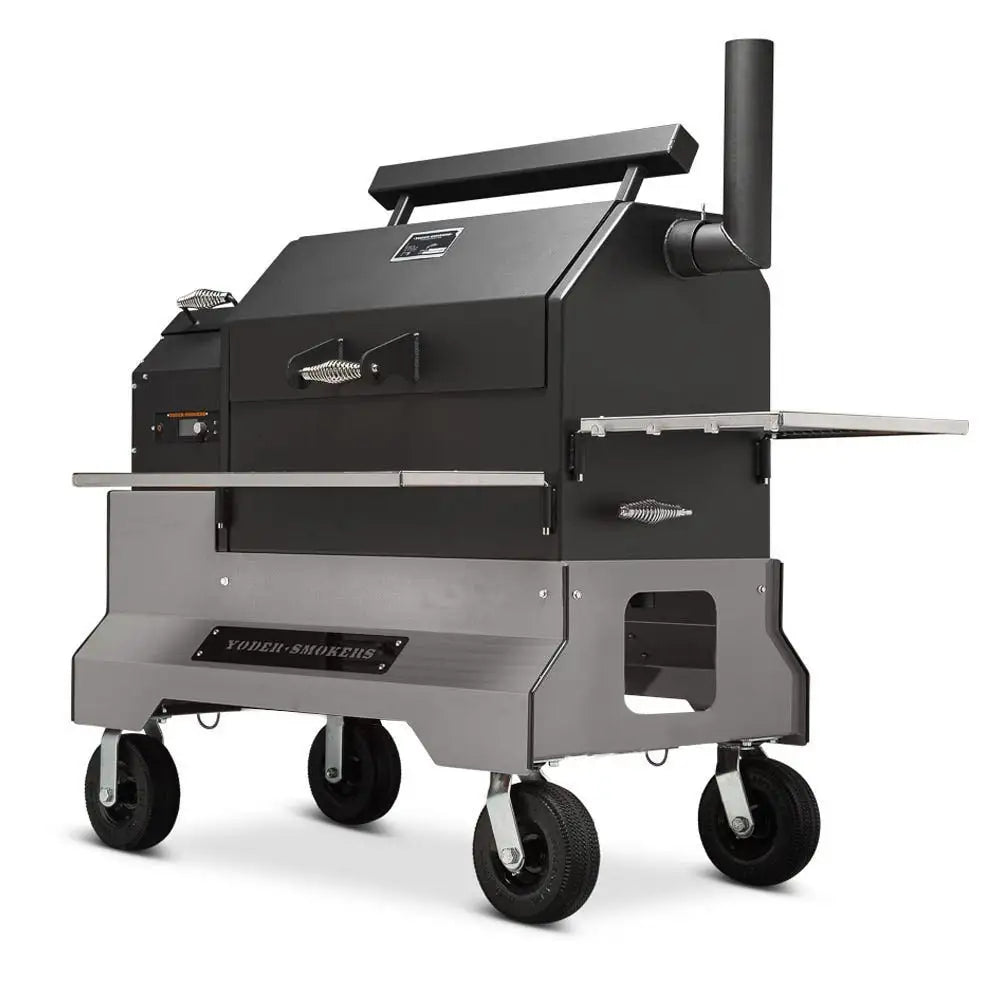 Yoder Smokers YS640s Pellet Grill on Competition Cart Outdoor Grills Silver / Wire Shelves / 8" 12030336