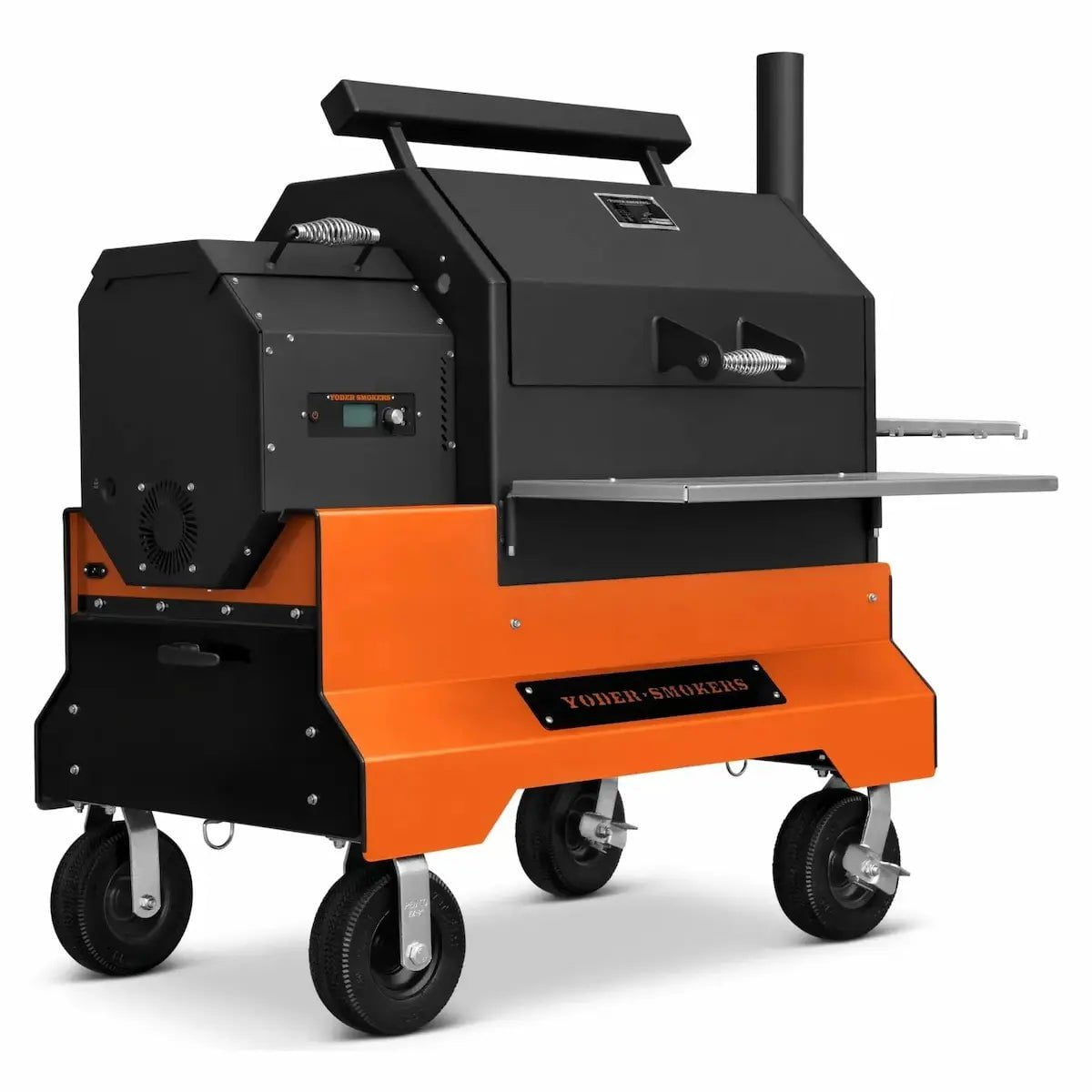 Yoder Smokers YS640s Pellet Grill on Competition Cart with Storage Drawer Outdoor Grill Orange / Wire Shelves / 8" 12045932